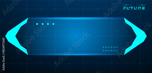 Blue Technology box or futuristic callout title 
