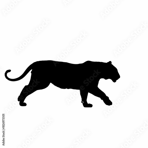 Elegant panther silhouette in minimalist design for various creative applications