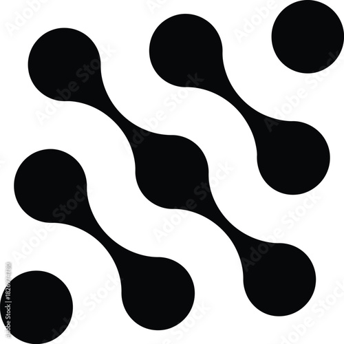 Seamless Black Meta ball Connection Pattern Background