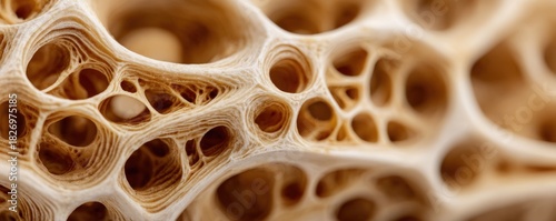 Close-up of Trabecular Bone Structure - A Microscopic View.