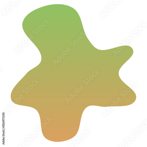 A green and yellow splatter of paint on a white background. The splatter is large and has a lot of texture