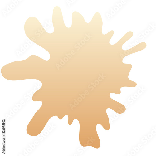 A yellow splatter of paint on a white background. The splatter is large and has a lot of texture