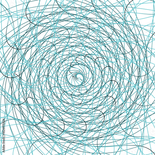 A green wave with a white background. The wave is made up of many lines and curves