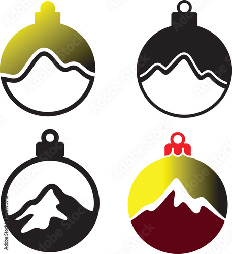 set of christmas balls