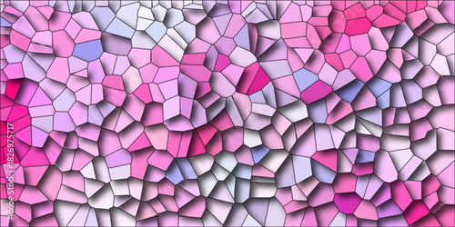 colorful pink crystallize abstract background in light sweet vector illustration. colorful black stoke colors stone tile pattern. Cement kitchen decor. abstract mosaic polygonal vector background.	