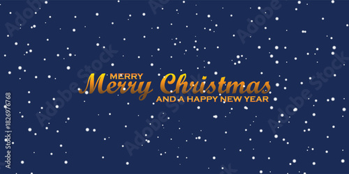 blue merry christmas banner with stars