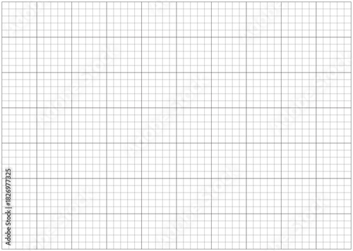 Wide black squared grid paper. Black grid texture on white background. Mathematics pattern. Typographical template for making notebooks production. Notebook blank sheets. School backdrop.