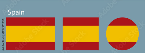 set of Spain flag vector
