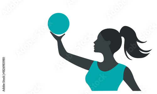   Handball player woman throwing ball