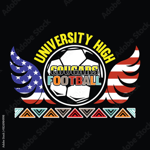 Football T Shirt Print Template, Typography Design For Shirt, Mugs, Iron, Glass, Stickers, Hoodies, Pillows, Phone Cases, etc