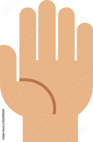 Simple Flesh Tone Open Hand Palm Upward Gesture Icon