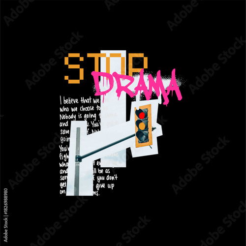 stop drama abstract vintage f...