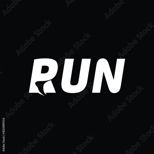 typography text font run logo design graphic vector