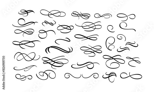 Flourish Ornament Calligraphy Wedding Template Vector Collection