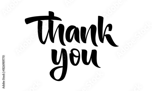 Thank You Elegant Script Calligraphy Vector