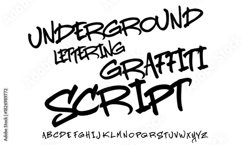 Graffiti Tagging Lettering Font Calligraphy Alphabet Vector