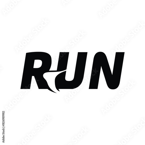 font text run logo design, typography text run graphic vector, word mark run symbol icon concept
