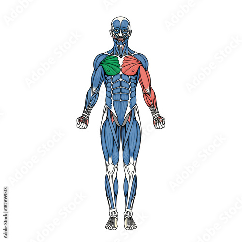 Human Muscle System Vector for Anatomy Education
