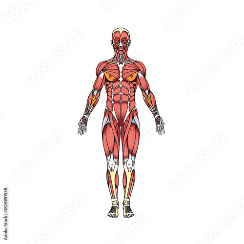 Human Muscle System Vector for Anatomy Education