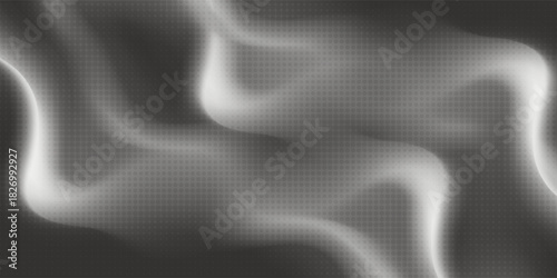 Abstract black, dark gray, silver, and white wave background for design. Light waves, wavy lines. Ombre gradient.