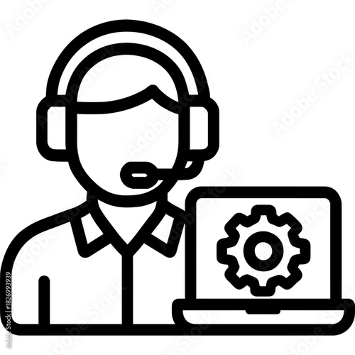 Minimalistic it support technician icon