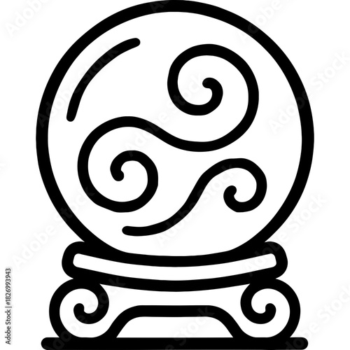 Crystal ball mystical outline icon vector