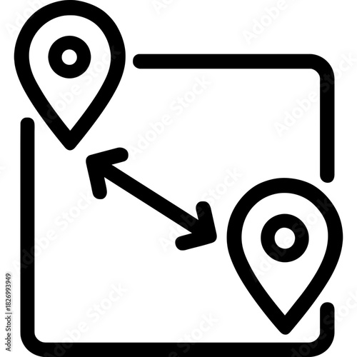 Distance indicator outline icon vector