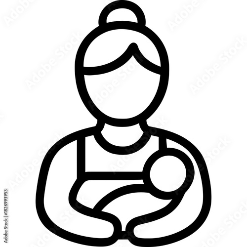 Minimalistic nanny icon with clean lines