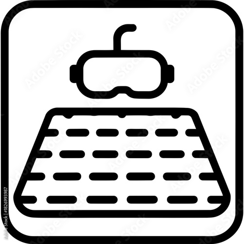 Vr floor mat boundary outline icon vector