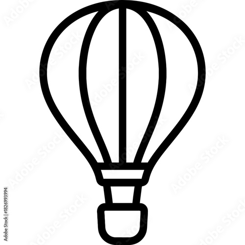 Hot air balloon outline icon vector