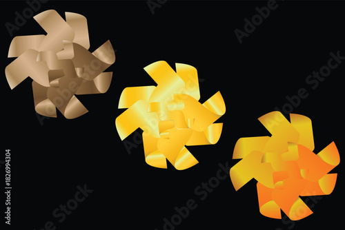 Abstract Metallic Flower Designs