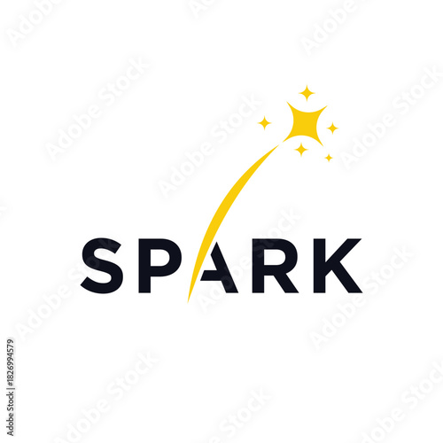 spark logo design, typography text spark graphic vector template 