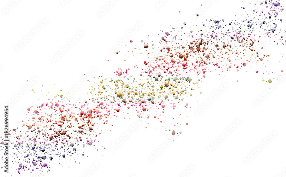 Fototapeta premium Colorful Abstract Paint Splatter Texture on White Background