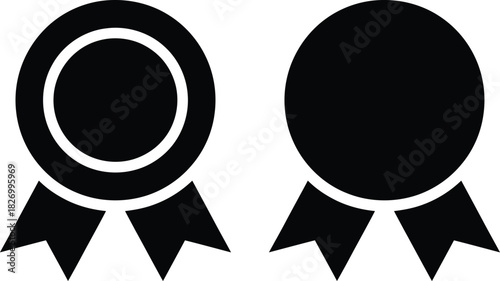Award badges vector icon set for quality and guarantee symbols.