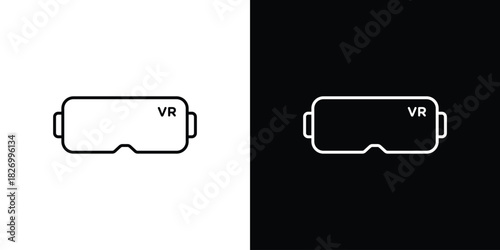 AR headset icons vector. doodle. on a white background.