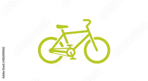 Bicycle vector icon isolated on white background. Simple flat design bike illustration for transport and fitness. Green cycling symbol.