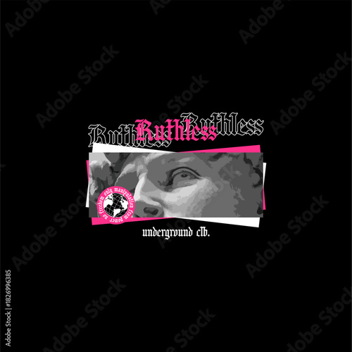 Tableau sur toile ruthless slogan street style ...