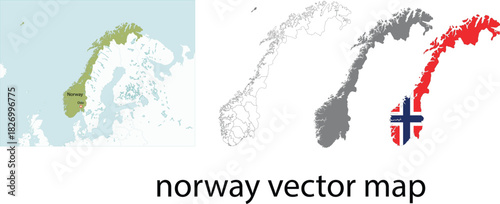 A premium-quality Norway vector map designed with precise geographic accuracy and a clean, modern outline style