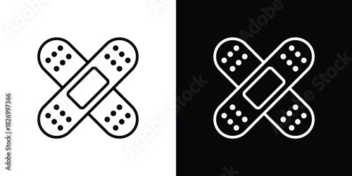 Band aid icons vector. doodle. on a white background.