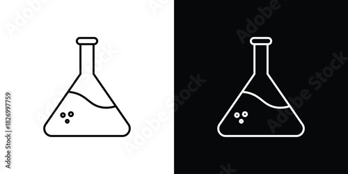 Beaker icons vector. doodle. on a white background.