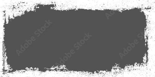 Black grunge ink splatter vector frame border with vintage dirty texture for design pattern