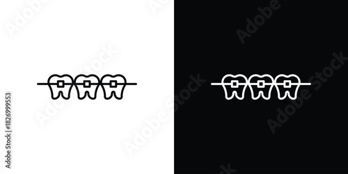 Braces icons vector. doodle. on a white background.