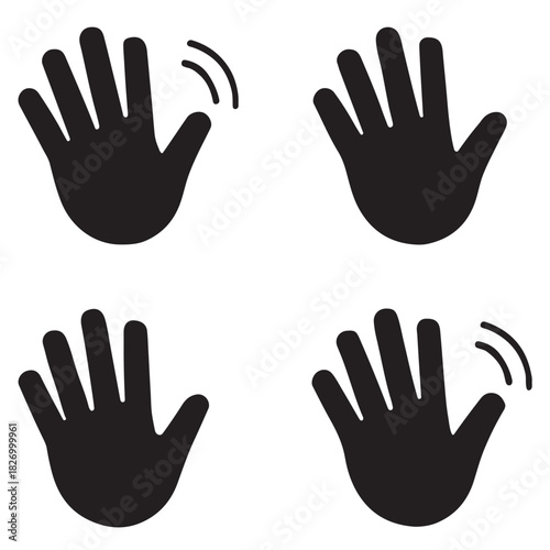 Set of hand hello icons vector