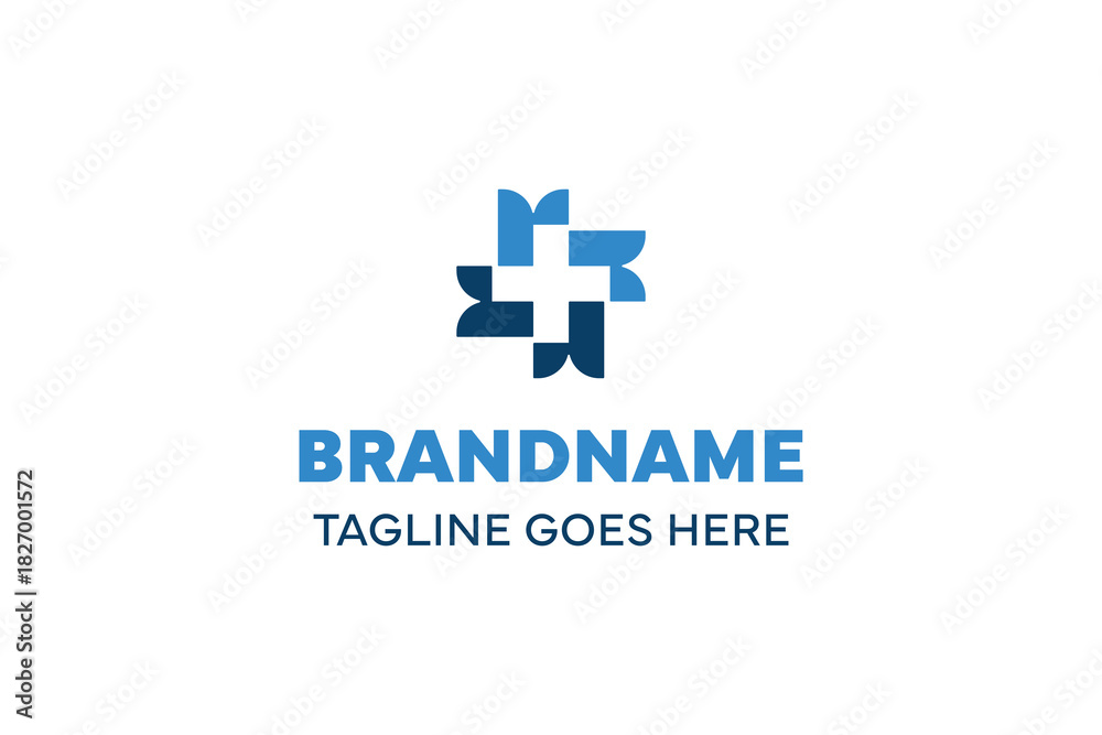 Fototapeta premium Letter R or RRRR Medical Logo, symbolizing health, care, and reliability