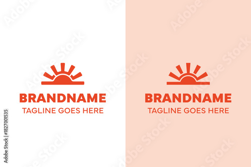 Letter W Sunrise Modern Logo Set, symbolizing warmth, growth, and new beginnings