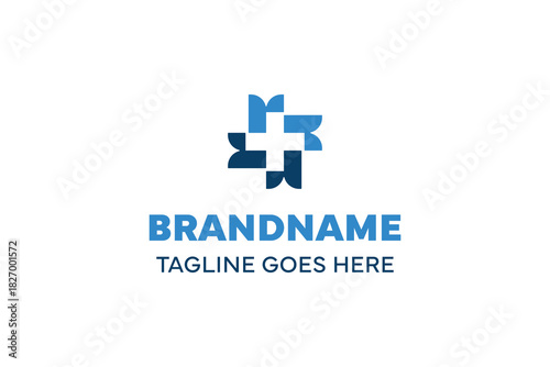 Letter R or RRRR Medical Logo, symbolizing health, care, and reliability