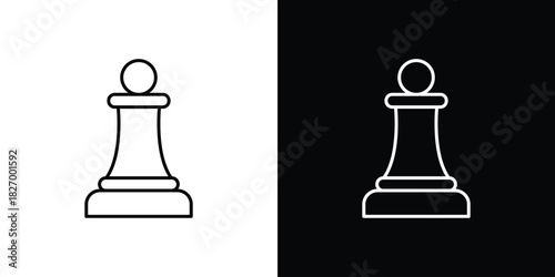 Chess pawn icons vector. doodle. on a white background.