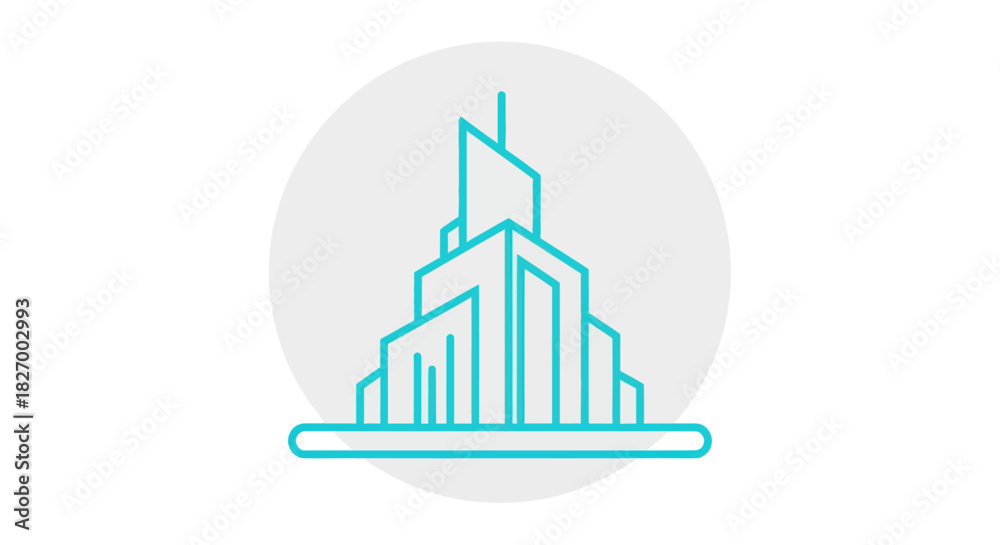 Fototapeta premium Modern Abstract Building Icon Design.