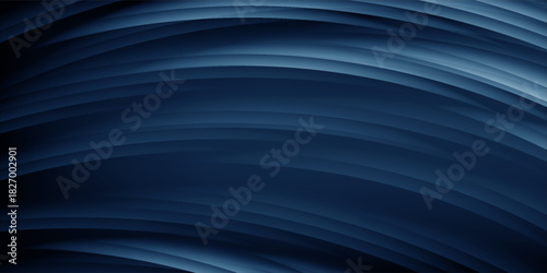 Simple abstract dark blue background with sleek wavy lines.