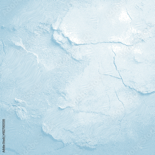 Halftone abstract cracked cement texture background.